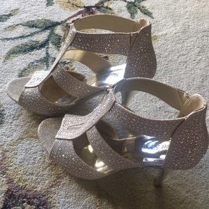 Gold Silver Slipper High heels